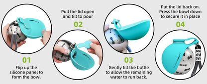 Kompakte Hundetrinkflasche für kleine Hunde – auslaufsicher, Edelstahl & Silikon, ideal für unterwegs